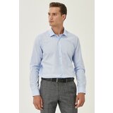 ALTINYILDIZ CLASSICS Men's Light Blue Slim Fit Slim Fit Classic Collar Cotton Shirt Cene