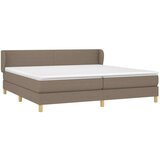  Box spring postelja z vzmetnico taupe 200x200 cm blago, (20999204) | Shoptok.si