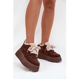 Boto Women's Snow Boots On Platform With Shearling Type Lamb Brown Luma | Shoptok.si