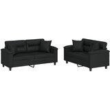  2-dijelni set sofa s jastucima crni od umjetne kože | shoptok.hr