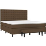  Box spring postelja z vzmetnico temno rjava 180x200 cm blago, (20900990) | Shoptok.si