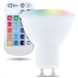 Forever LED barvna žarnica - sijalka RGB GU10 5W , od bele do temno modre barve z daljincem