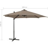 Vrtni senčnik z LED lučkami taupe 300 cm | Shoptok.si