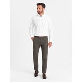 Ombre Classic men's softly textured chino pants - khaki | Shoptok.si