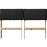 vidaXL tapecirano vzglavje črna 120 cm masivno borovo les | Shoptok.si