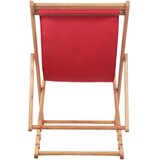  Sklopiva ležaljka za plažu od tkanine s drvenim okvirom crvena | shoptok.hr