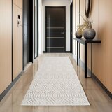 Ay Yildiz RAVNO TKANA PREPROGA HELIX 80/250 cm tkano krem barve | Shoptok.si