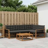  Set vanjskih sofa 5 kom. Prirodna i crna Cijene