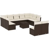  12-dijelni set vrtnih sofa od poliratana s jastucima smeđi | shoptok.hr