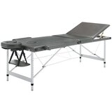 vidaXL Masažni stol s 3 zone i aluminijskim okvirom antracit 186x68 cm | shoptok.hr