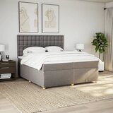  Boxspring - Krevet s oprugama i madracem smeđesivi 200x200 cm od tkanine - Sivo-smeđa 200 x 200 cm gumbi | shoptok.hr