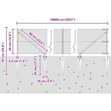 vidaXL zavarena žičana ograda sa 13 špicastih nosača Zelena 0.4x100 m Čelik | shoptok.hr