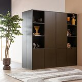 WOOOD Temno rjava modularna omarica iz masivnega bora 108x215 cm Meggy – | Shoptok.si