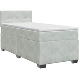 Boxspring krevet s madracem Svjetlosiva 90 x 190 cm Baršun | shoptok.hr