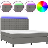  box spring s madracem LED tamnosivi 160x200 cm tkanina | shoptok.hr