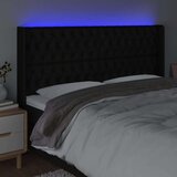  Uzglavlje crno 203 x 16 x 118/128 cm od tkanine | shoptok.hr