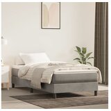  Box spring postelja z vzmetnico svetlo siva 80x200 cm žamet | Shoptok.si