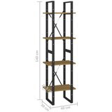 vidaXL knjižna omara 4-nadstropna rjava 40x30x140 cm trdna borovina | Shoptok.si
