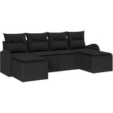 vidaXL set od 6 dijelova vrtnog kauča s jastučićima crni poli ratan | shoptok.hr