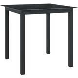 vidaXL Vrtna miza črna 80x80x74 cm aluminij in steklo Cene
