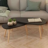 vidaXL set Stolića za Kavu 2 kom od Masivne Borovine Crni | shoptok.hr