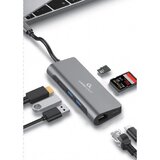 Gembird Adapter USB-C 5-v-1 2xUSB, HDMI, LAN, PD, čitalec kartic, (20441805) | Shoptok.si