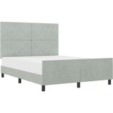 vidaXL Postelja Svetlo siva 140x200 cm Žamet | Shoptok.si