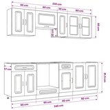  8-dijelni set kuhinjskih ormarića Kalmar konstruiranog drva | shoptok.hr