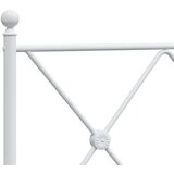 vidaXL Kovinski posteljni okvir z vzglavjem bel 107x203 cm, (21152044) | Shoptok.si