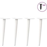 vidaXL Noge za klubsko mizico stožčaste oblike 4 kosi bele 30-31 cm jeklo | Shoptok.si