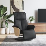 vidaXL Naslonjač od umjetne kože s osloncem za noge crni | shoptok.hr