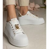 Gemre White and gold women's sneakers adorned with stones Sarena | ePonuda.com
