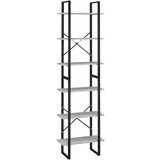 vidaXL Regal betonsko siv 60x30x210 cm iverna plošča | Shoptok.si