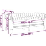  Dvosjed Chesterfield smeđi od tkanine | Eponuda.com