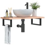 vidaXL Nosilci polic za umivalnik 2 kosa črni pravokotni jeklo | Shoptok.si