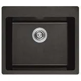 Sudopera usadna pravougaona 50x57x22,5 sifon11 cm granit crna+s1