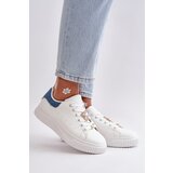 Boto Low Sneakers Made Of Eco Leather With Pins White-Blue Cillione | Shoptok.si