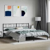  Metalni okvir za krevet s uzglavljem crni 180x200 cm | shoptok.hr