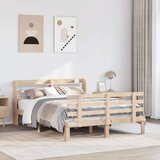  Posteljni okvir z vzglavjem 140x200 cm trdna borovina, (21308137) | Shoptok.si