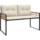  Drvena klupska klupa s jastukom Krema 114 x 55 x 77 cm | shoptok.hr