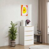 MID.YOU KOMODA, bela, medeni hrast | Shoptok.si
