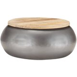  Klubska mizica siva 68x68x30 cm trden mangov les Cene