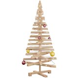 vidaXL Božična drevesa z stojalom Naravna 120 cm Trdna borovina | Shoptok.si