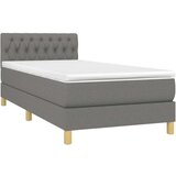  Box spring postelja z vzmetnico temno siva 90x190 cm blago, (20726608) | Shoptok.si