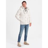 Ombre Men's winter jacket with detachable hood and cargo pockets - cream | Eponuda.ba