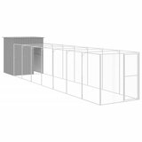vidaXL Pasja uta z izhodom svetlo siva 165x863x181 cm pocinkano jeklo, (20759725) | Shoptok.si