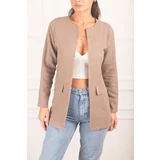 armonika Women's Light Brown Pocket Flap Cachet Jacket