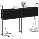 vidaXL Skladiščni naslon z vzglavjem Črni hrast 160 cm Konstruiran les | Shoptok.si