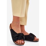 Boto Women's Cork Sole Sandals With Bow Black Seressa | ePonuda.com
