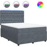 Maison Chic Box spring postelja - Vzmetna postelja z vzmetnico temno siva 140x200 cm žamet SL23607, (21891226) | Shoptok.si